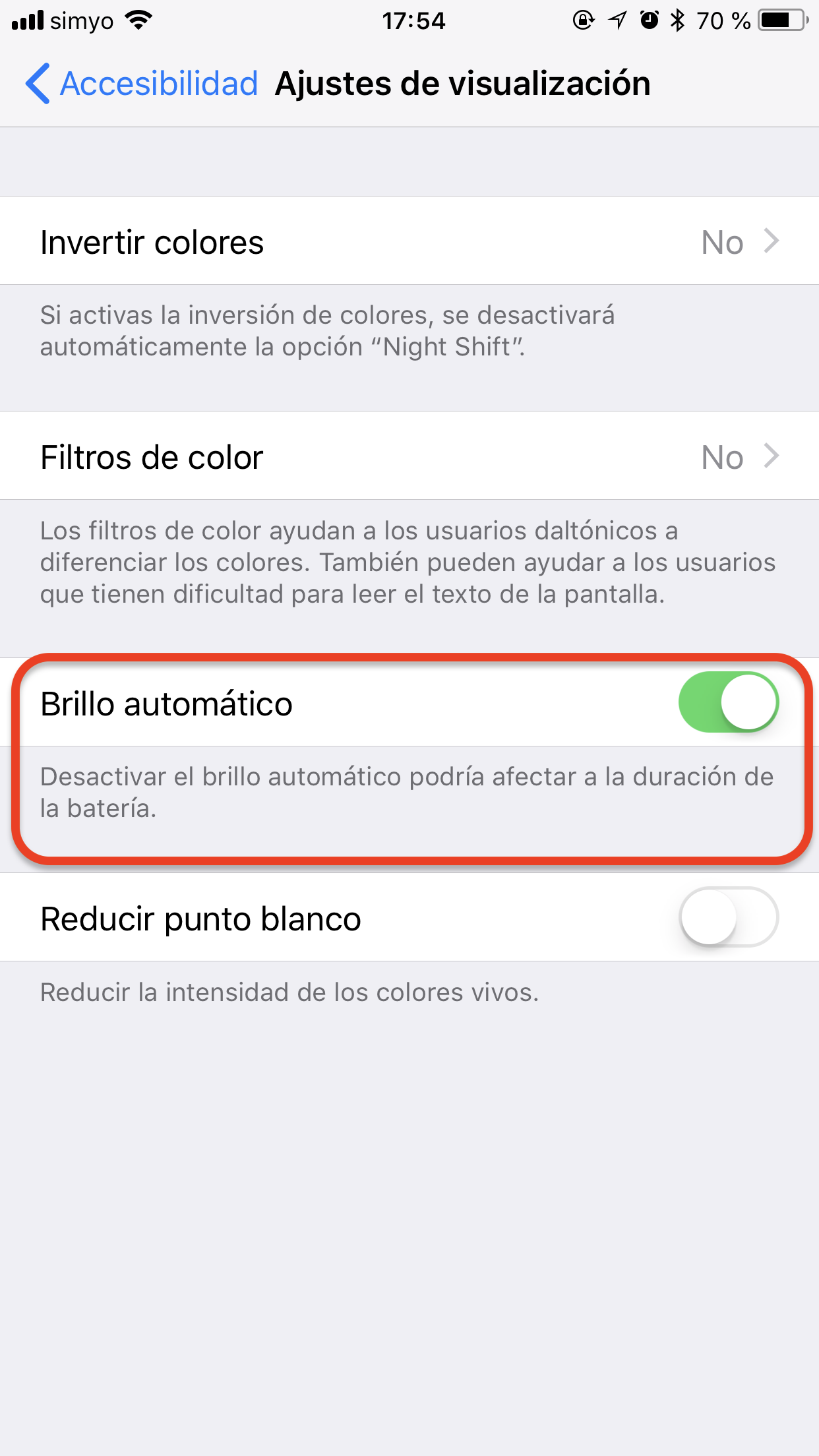 Cómo desactivar el brillo automático en tu iPhone o iPad con iOS 11