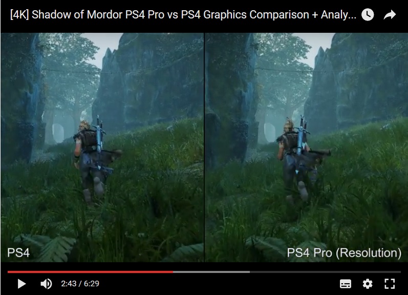 4K] Shadow of Mordor PS4 Pro vs PS4 Graphics Comparison + Analysis 