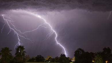 Rayos durante tormenta eléctrica