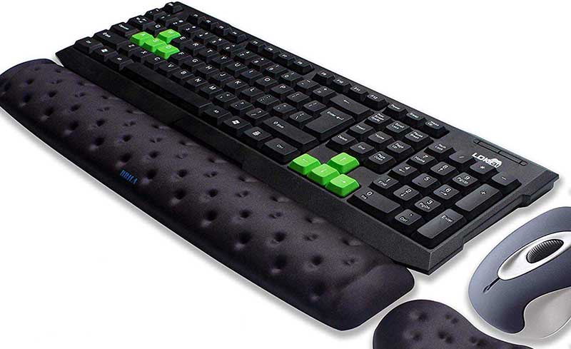 Almohadilla de reposamuñecas para teclado de ratón, soporte de