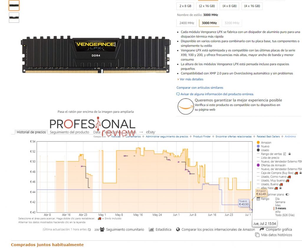 memoria DDR4 baja