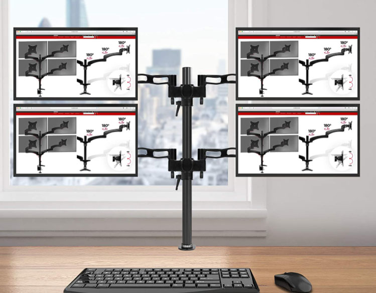HUANUO Soporte de pared para monitor individual para pantalla de  computadora de 13 a 32 pulgadas, brazo de montaje en pared para monitor con  capacidad