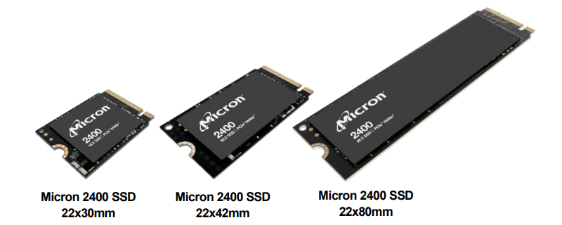 Micron anuncia la serie de SSD 2400 de hasta 2 TB M.2 2230