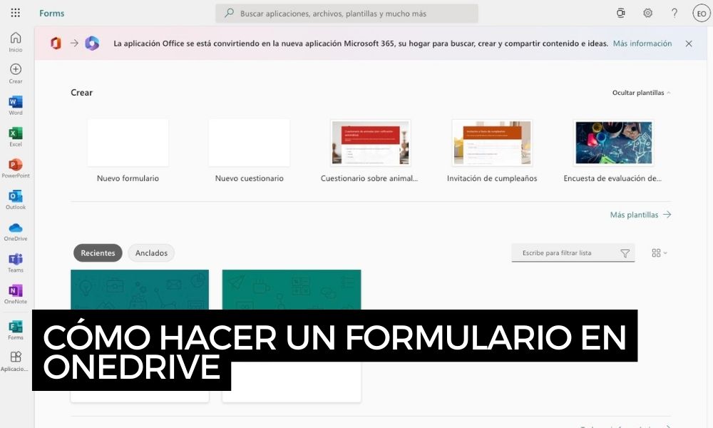 Cómo hacer un formulario en OneDrive