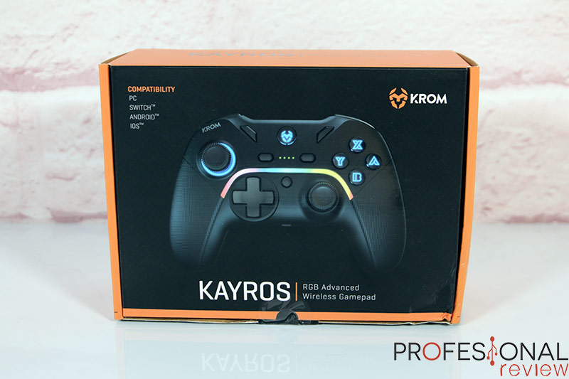 Mando Gamepad KROM Kayros - USB Tipo C · PC · Switch · Android · iOS · LED  · Negro