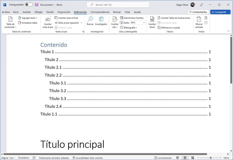 C mo Hacer Una Tabla De Contenido En Word