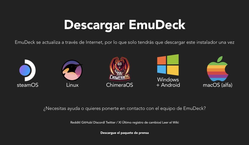 Descarga de EmuDeck