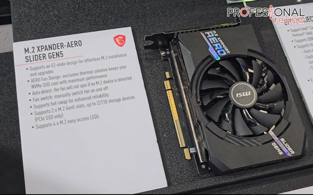 MSI M.2 XPANDER-AERO SLIDER GEN5, el disipador de SSD usando PCI-Express