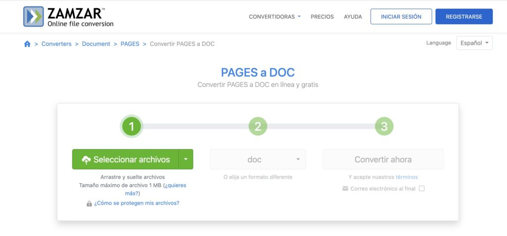 Abrir un archivo de Pages en Windows