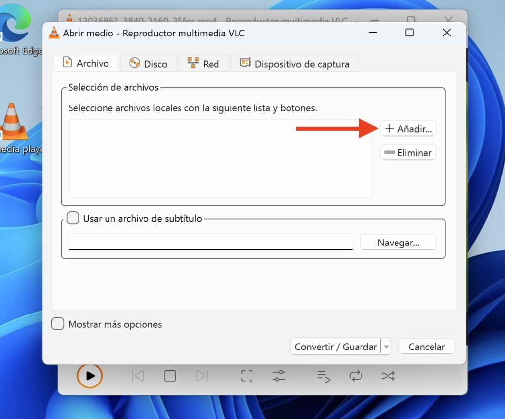 Cómo convertir un vídeo con VLC en Windows 11