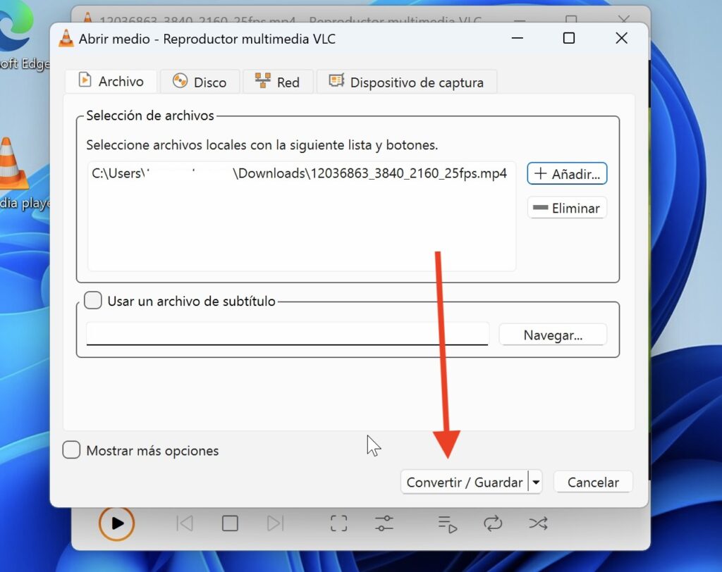 Cómo convertir un vídeo con VLC en Windows 11