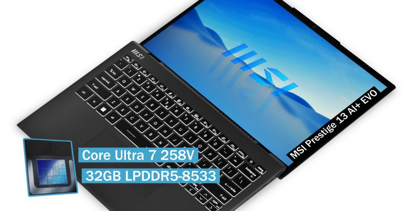 Intel Core Ultra 7 258V reaparece en el portátil MSI Prestige 13 AI+ EVO