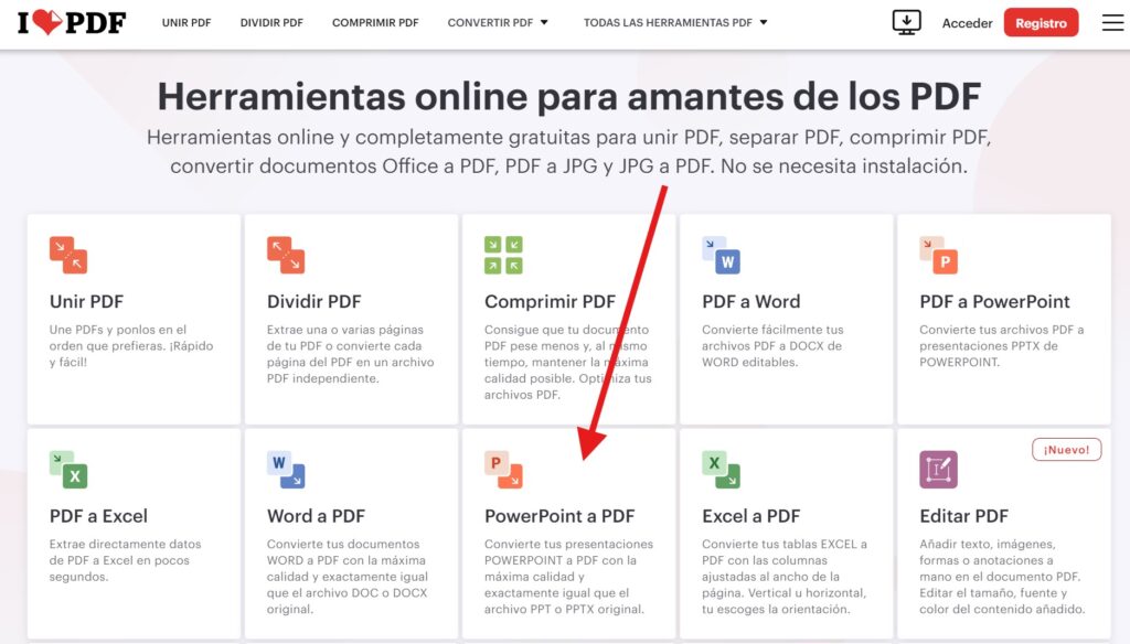 Cómo convertir un archivo de PowerPoint a PDF