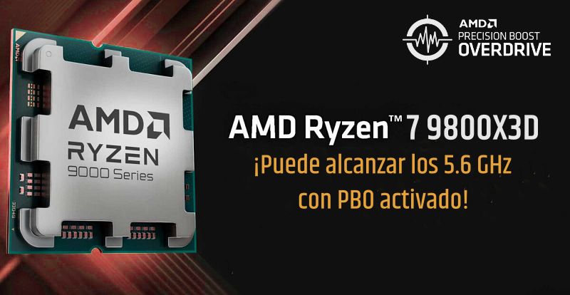 Ryzen 7 9800X3D puede alcanzar los 5.6 GHz con PBO activado