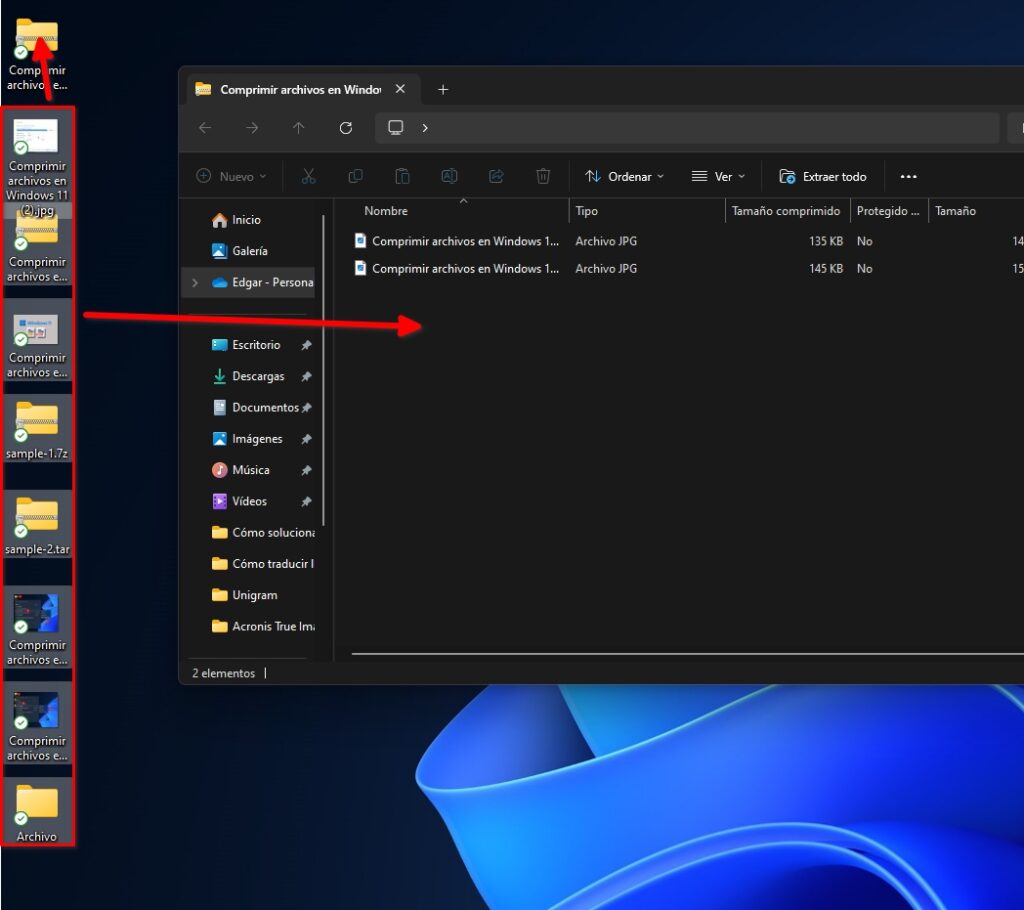 Cómo comprimir archivos en Windows 11 sin instalar nada