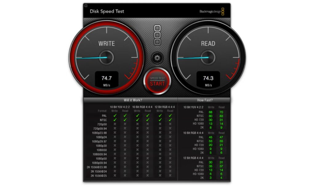 Blackmagic Disk Speed Test