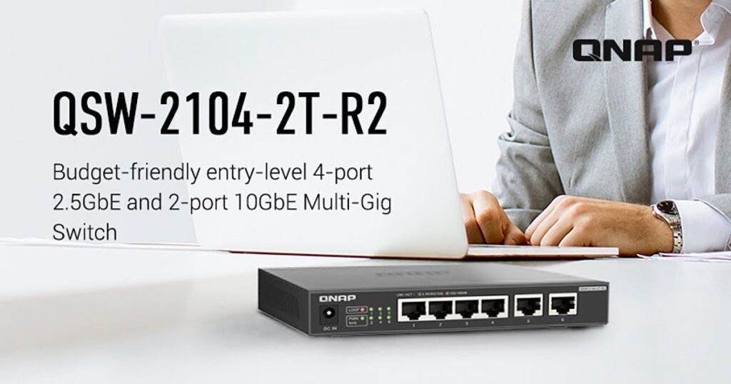 QSW-2104-2T-R2 de QNAP switch multi-gigabit compacto y silencioso